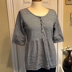 Natural by Known Supply Striped peplum style top